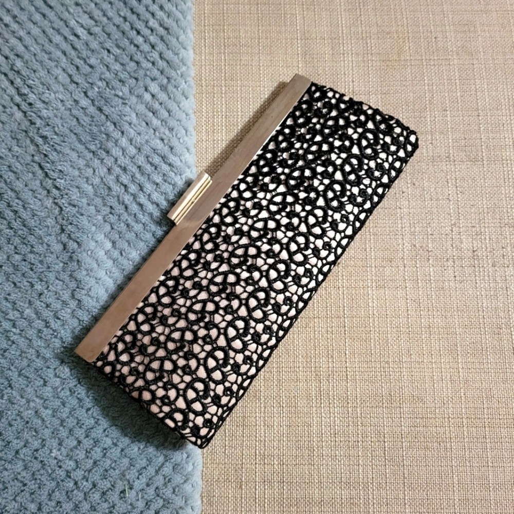 Black Lace Clutch